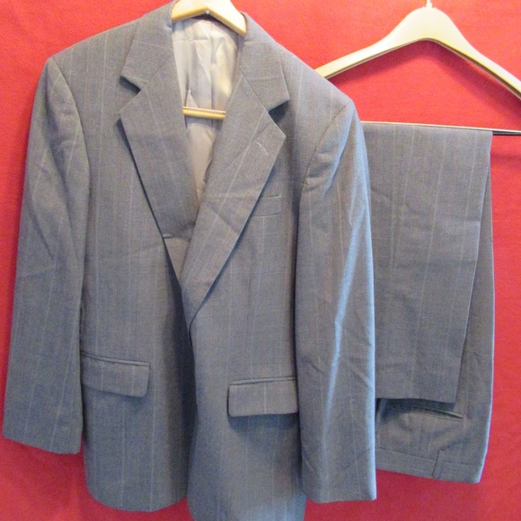 Vintage Imperial by Haggar Mens gray striped suit - Picture 2 of 15